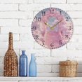 thumbnail image 3 of 10" Artistic Round Wall Decorative Desk Clock Wall Clock Home Decor Pink Arch, 3 of 6