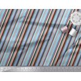 thumbnail image 3 of Soimoi Blue Poly Georgette Fabric Vertical Stripe Printed Fabric 1 Yard 52 Inch Wide, 3 of 3