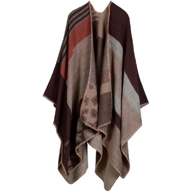 LinYooLi Women's Fashion Winter Oversized Blanket Poncho Cape Shawl Cardigans