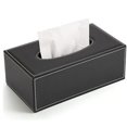 thumbnail image 1 of Caja de pañuelos de cuero rectangular Sailing negro 1, 1 of 5