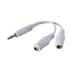 6IN Y SPLITTER MINI STEREO PLUG/2 MINI STEREO JACK ROHS MOQ-10