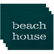 Simply Daisy 18" x 14" Beach House Word Print Placemats, Set of 4