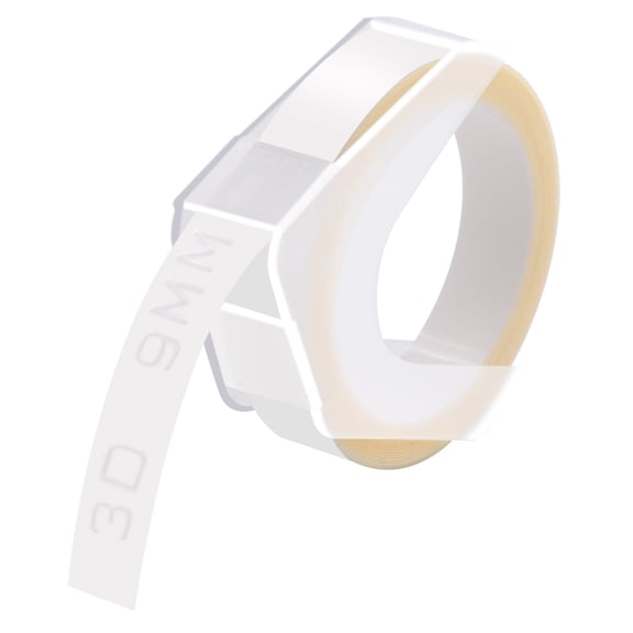 GREENCYCLE 1PK Compatible for Dymo 3D Plastic Embossing Labels 520101 White on Clear Label Tape 9mm 3/8'' x 3m 9.8' Use in Organizer Xpress Pro 12966, Office Mate II 1540, Motex E101 Label Maker