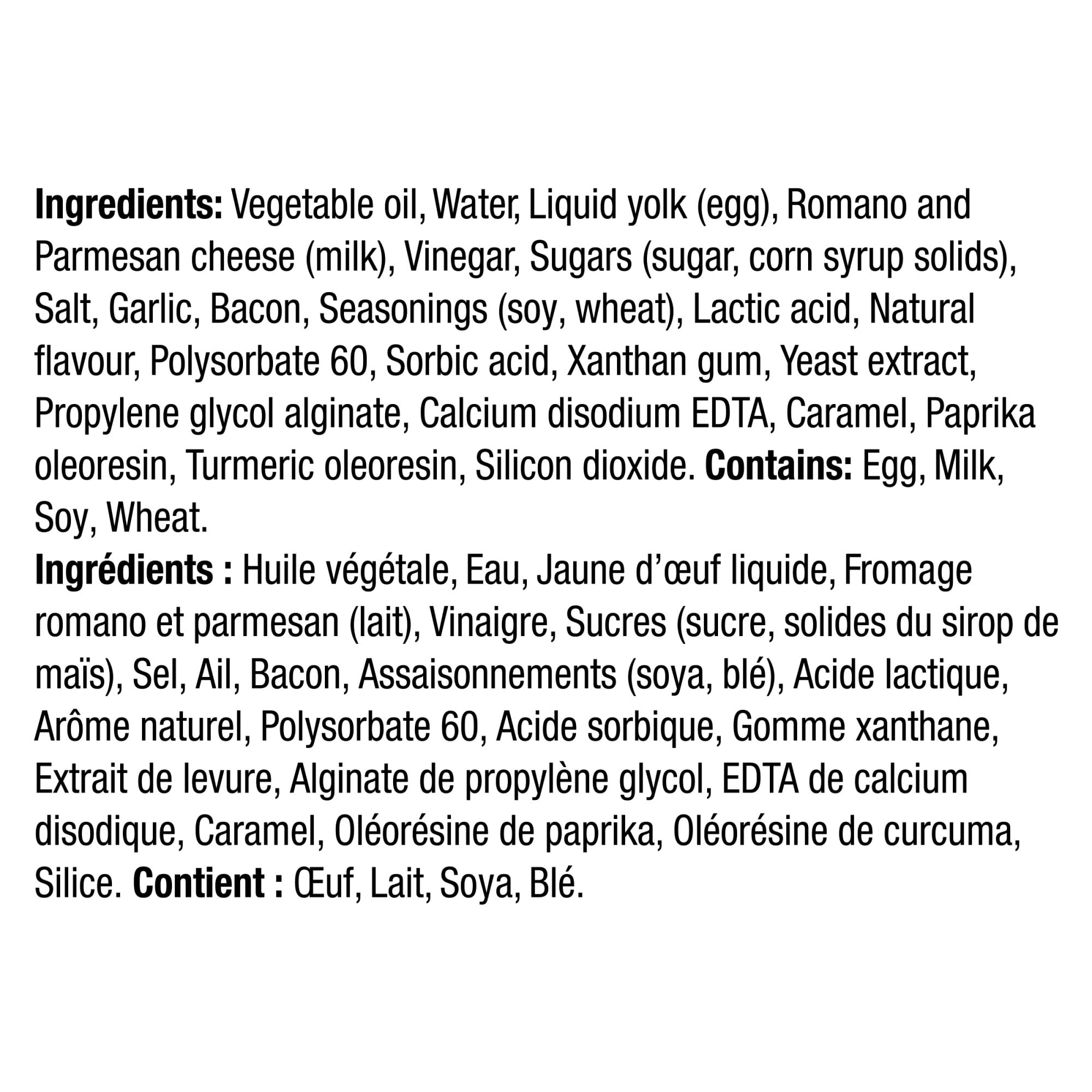 Vinaigrette César Avec Bacon, Bouteille KRAFT VIN. CESAR AVEC BACON 425 1