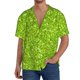 thumbnail image 1 of Balery Lime green glitter Camisa Casual de Manga Corta con Botones para Hombre, Texturizada, Estilo Cubano, para Playa, Verano-XX-Large, 1 of 5