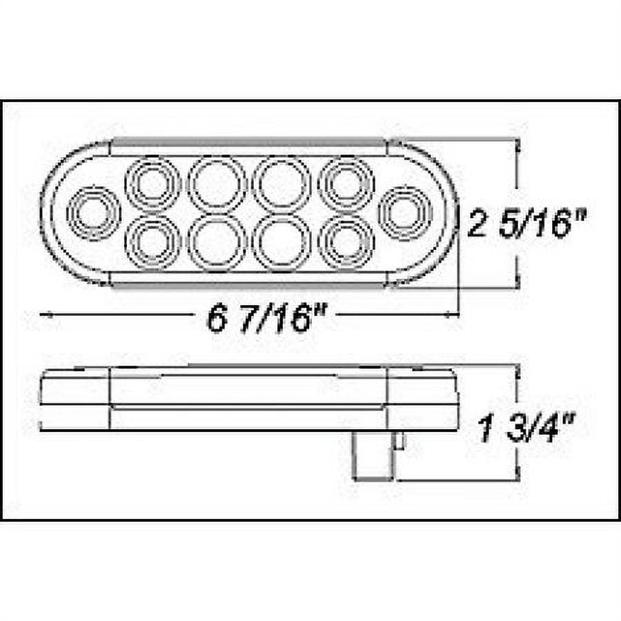XXXXX et of 10 Pcs LED 6" Surface Mount Oval Red Brake Stop Turn Tail Marker Signal Lights for Truck Trailer Tractor DOT SAE Approved