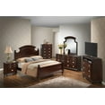 thumbnail image 2 of Queen Bed with Real Wood Veneers|4 Post Hand Carved Posts, 2 of 5