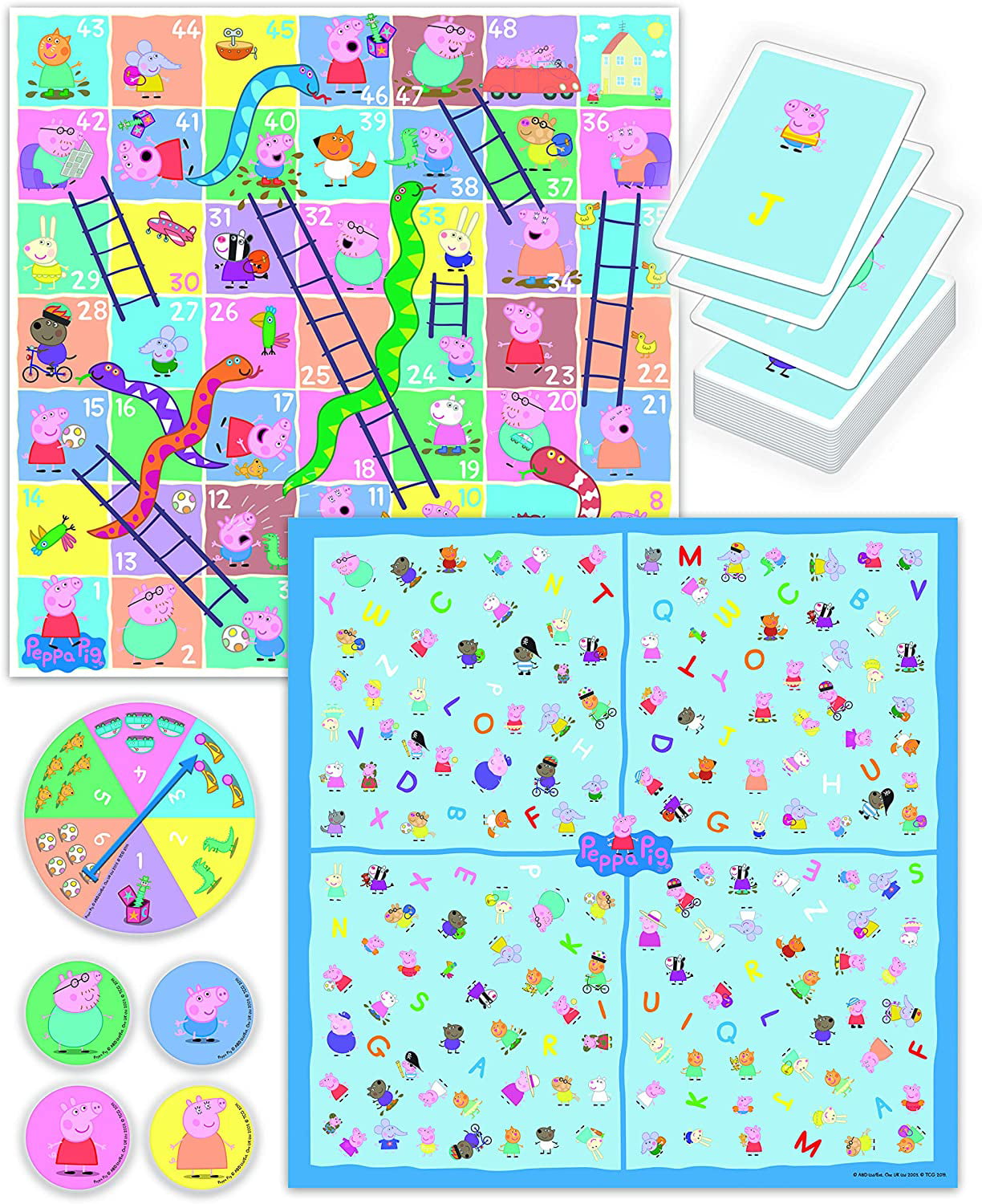 PEPPA PIG SNAKES & LADDERS Board Game Toys GAMES Enfants Famille Fun UK 