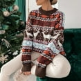 thumbnail image 2 of WRKEKC Women's Christmas Theme Knit Pullover Sweater Crewneck Long Sleeve Casual Holiday Festive Cozy Tops Winter Womens Sweater, 2 of 4