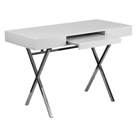 Keyboard Drawer Computer Furniture - Flash Furniture 45.25''W x 21.75''D White Computer Desk with Keyboard Tray and Drawers