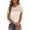Beige, variant on BLVB Women's Tops Casual Crewneck Short Sleeve Ribbed Knit Hollow out Shirts Loose Summer Fashion Tunic Tops Blouses