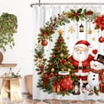 thumbnail image 2 of Nanqianyi Christmas Shower Curtain,Santa Claus Snowman Winter Holiday Bathroom Curtain,36 x 72 Inch Polyester Fabric,With Hooks, 2 of 5