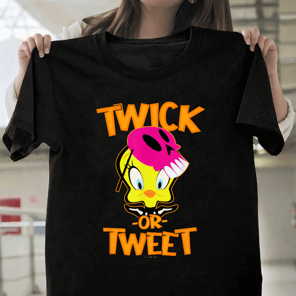 Tweety Bird Twick Or Tweet Halloween Animation Unisex T-Shirt, up to size 3XL.