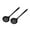 Black, variant on 2Pieces Silicone Strainer Ladle Silicone Skimmer Slotted Spoon with Handle