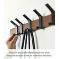 thumbnail image 4 of Yamazaki Home Wall-Mounted Coat Rack, Walnut, Steel + Wood, 4 of 7