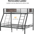 thumbnail image 5 of VINGLI Metal Twin/Full/Drawers Bunk Bed with Flat Rungs Black/Brown, 5 of 9