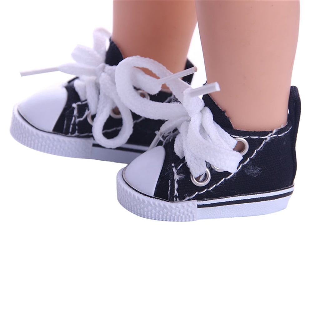Zapatillas De Lona Para Muñecas De 14 Pulgadas – Set De 1 Par Con Diseño Deportivo, Fáciles De Poner Y Quitar