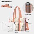 thumbnail image 5 of Teacher Tote Bag,Pioneer Flower Floral Print Pattern Teacher Utility Tote Bag,Large Work Tote Bags for Women with Multiple Pockets,Top Zipper Closure,13.8x10.6x6.7 Inch, 5 of 5