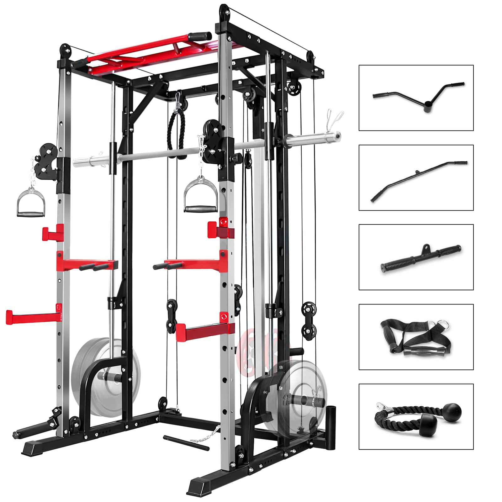 Fitness Station Home Trainer Rack Cage Bodybuilding Gym Sport Lat Pull Down New 