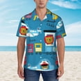 thumbnail image 5 of Uemuo Transportations With Cute Animals Printed Regular Fit Short Sleeve Casual Hawaiian Shirt for Men,Aloha shirt,Tropical shirt,Floral print shirt,Vacation Beach shirt-Medium, 5 of 9