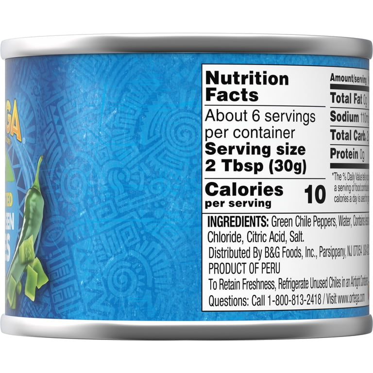 Ortega, Green Chiles, 7 oz Can, Mild, Kosher, Fire Roasted
