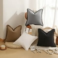 thumbnail image 2 of XmhyTop-A Beige Fringe Throw Pillows 45*45cm Washed Cotton Decorative Cushions, Set of 2, 2 of 4