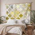 thumbnail image 3 of Yellow Morocco Small Tapestry for Bedroom Wall Hanging Tapestry, Retro Grey Foil Painting Grunge Tribal Ceiling Backdrop Tapestries Poster Blanket Wall Decor for Teens Room Living Room Dorm 23" x 28", 3 of 8