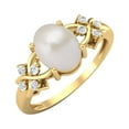 thumbnail image 3 of 925 Silver Gold Vermeil 8X6 MM Oval Shape Pearl Women Valentines Day Gifts Ring, 3 of 5