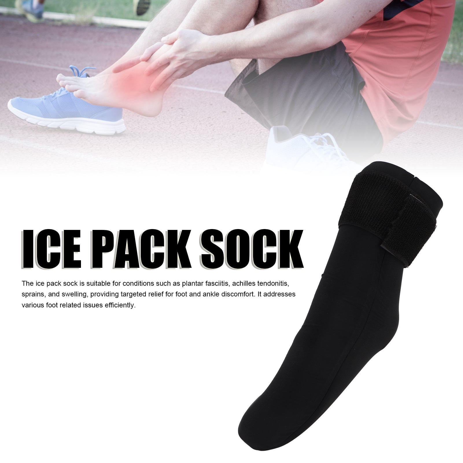 YAHHU 360° Gel Ice & Heat Sock for Foot & Ankle Relief – Reusable Cold/Hot Pack for Plantar Fasciitis, Achilles, Sprains