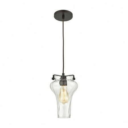

One Light Mini Pendant Oil Rubbed Bronze Finish with Wavy Glass Bailey Street Home 2499-Bel-3826950