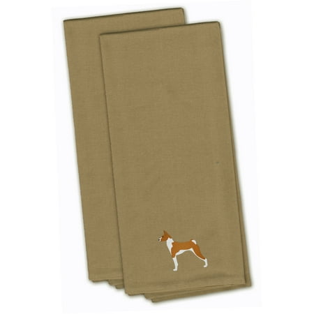 

Caroline s Treasures BB3474TNTWE Basenji Tan Embroidered Towel Set of 2 19 X 25 multicolor
