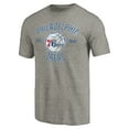thumbnail image 2 of Men's Gray Philadelphia 76ers Team Heritage Tri-Blend T-Shirt, 2 of 3