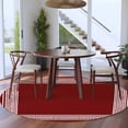 thumbnail image 4 of Red Geometric Large Area Rugs for Bedroom Living Room, Soft Non Slip Carpet Bedside Rug, Country Farm Traditional Chinese Tile Round Floor Cover Kitchen Accent Rug 6' for Dining Room/Office, 4 of 9