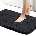 thumbnail image 3 of Bathroom Collection 3 Pieces Includes, 1 Contour Mat, 1 Lid Toilet Cover, 1 Bath Mat Anti-Slip With Rubber Backing #6 Black Solid Color, 3 of 3