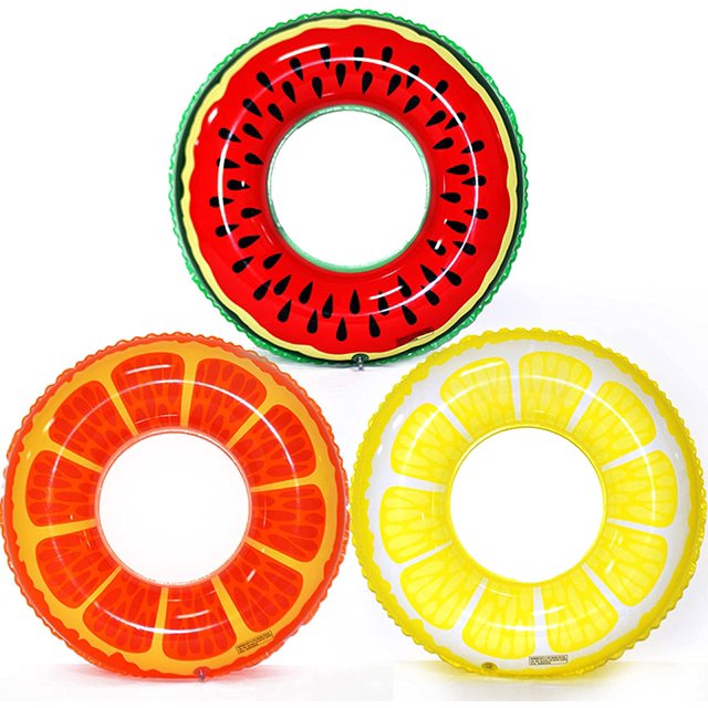 Fruit Pool Floats Kids & Adults 32" (3 Pack) Swim Rings Inflatable Tubes Kids, Inflatable Rafts Swimming Pool Floaties byIYEFENG