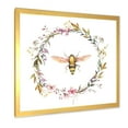 thumbnail image 2 of Designart 'Wildflowers Wreath and A Bee' Farmhouse Framed Art Print, 2 of 4