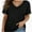 Black, variant on Women's V Neck Oversized T-Shirts Summer Short Sleeve Shirts Loose Casual Tops Tee