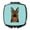 German Shepherd, variant on Checkerboard Blue German Shepherd Compact Mirror- 2.75 x 3 x .3 In.