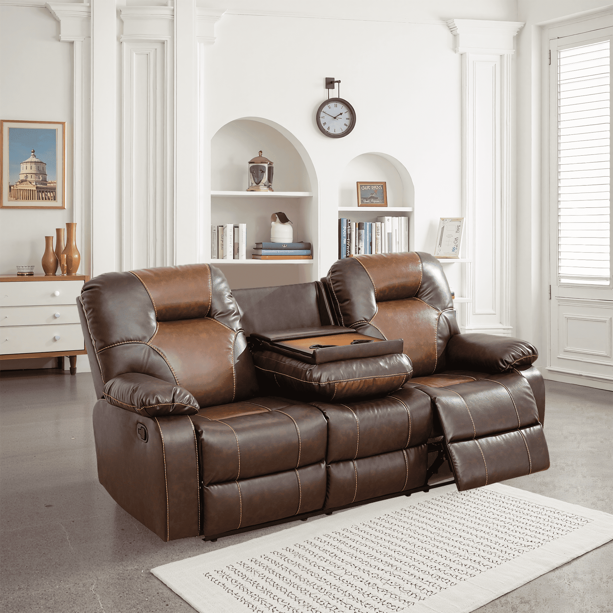 MAYEERTY Modern Adult Reclining Sofa - Simple Stylish Business Function for Living Room
