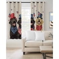 thumbnail image 2 of 4th of July Blackout Curtains for Bedroom Living Room Darkening Curtains 96 Inches Long Black Yellow Dogs Independence Day Wooden Window Curtain 2 Panels Set Window Treatment Grommet Drapes 52"x96", 2 of 9