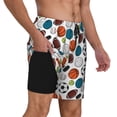 thumbnail image 2 of Balery Color Balls Bañador para hombre, shorts de playa de secado rápido con entrepierna y forro de compresión-3X-Large, 2 of 6