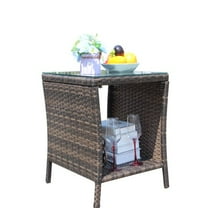 Outdoor patio Furniture 1 Coffee Table with clear tempered glass