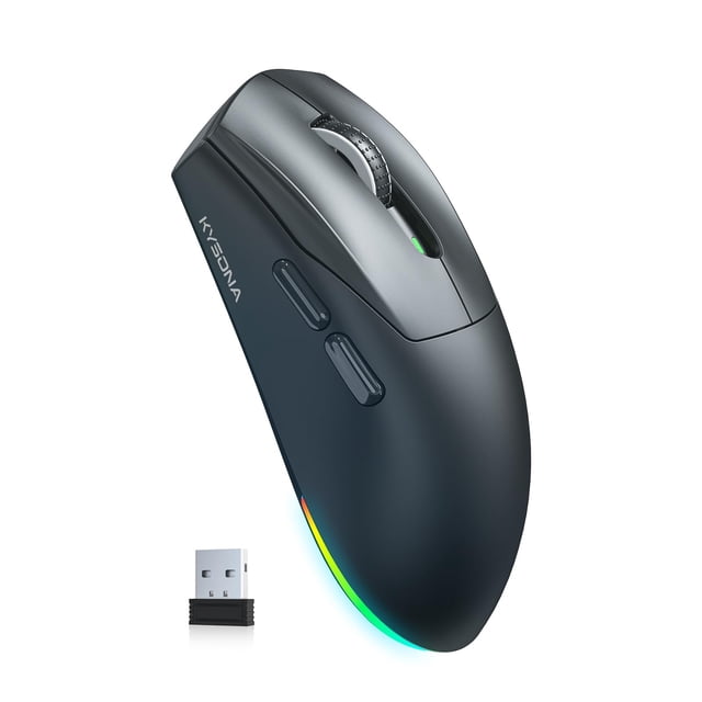 Ratón Gamer Inalámbrico KYSONA 12000 DPI Tri-Modo Batería de 80 Horas