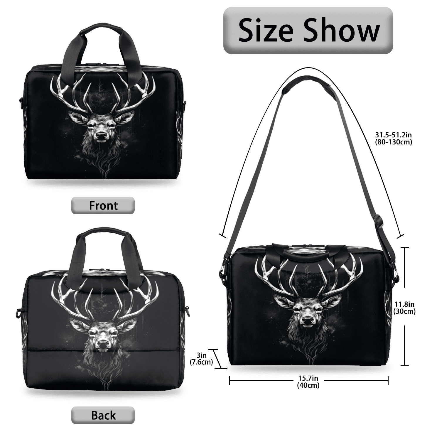 Herdesigns Cool Laptop Bag for Women Men, Computer Case Briefcase Messenger Bags, 15-15.6 inch Laptop Sleeve Shoulder Bag