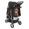 thumbnail image 5 of Zimtown 3-Wheel Pet Stroller for Dogs & Cats, Foldable with Cup Holder & Storage, Black, 5 of 8