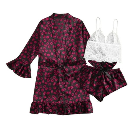 

XINSHIDE Underwear Satin Silk Pajamas Women Nightdress Lingerie Robes Underwear Sleepwear Sexy Underwear Women Seamless