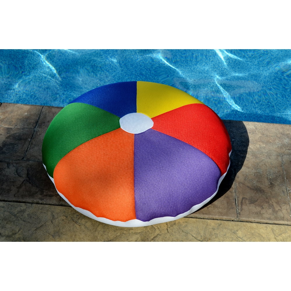 26" Beach Ball MultiColor Round Flat Floating Swimming Pool Pillow