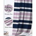 thumbnail image 3 of Navy Blue Pink Striped Blackout Curtains for Bedroom Living Room Darkening Curtains 63 Inches Long Gradient Horizontal Lines Window Curtain 2 Panels Set Window Treatment Grommet Drapes 42"x63", 3 of 9