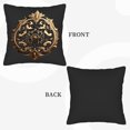 thumbnail image 6 of Set of 2 18x18in Throw Pillow Covers - Elegant Black with Gold Floral Scroll Pattern Luxurious Decorative Cushion Cases for Couch Bed Car, 6 of 8