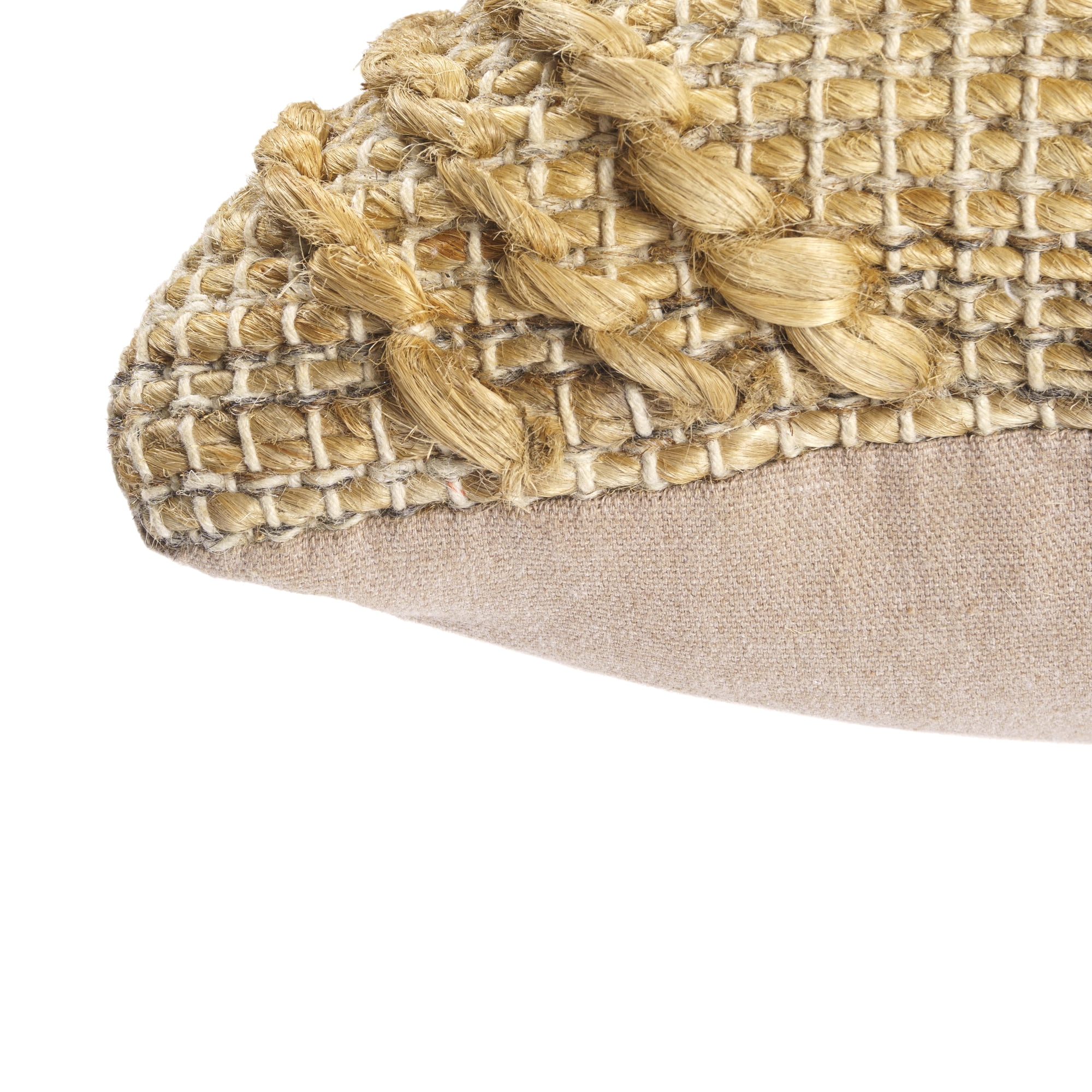 Ox Bay Nel 22" x 22" Natural/Tan Striped Diamond Jute Adult Decorative Throw Pillow